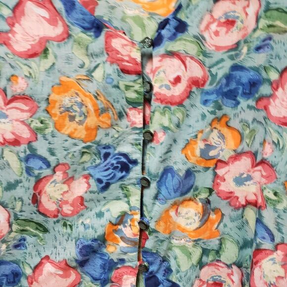 VTG Gitano  Plus Size 24 Floral Blouse Long Bell Sleeves Granny Core NWOT - Picture 6 of 9